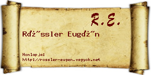 Rössler Eugén névjegykártya